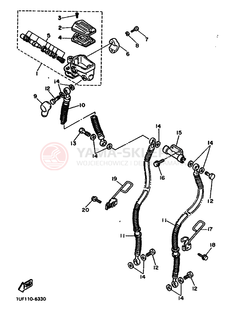Schemat "Pompa hamulcowa tył" do Yamaha FZX750