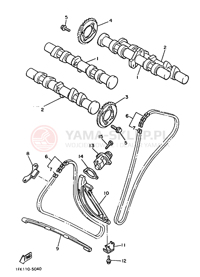 Schemat "Rozrząd - łańcuszek" do Yamaha VMX1200