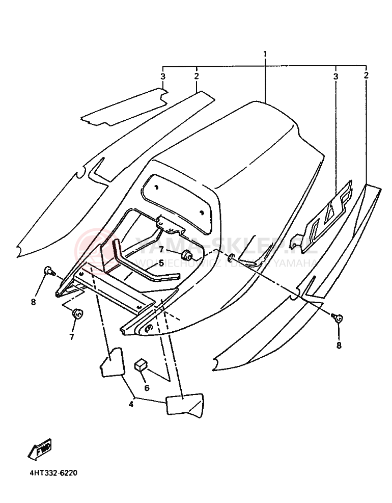 Schemat "Pokrywa boczna" do Yamaha YZF750SP
