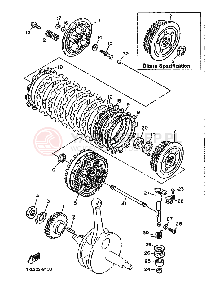 Schemat "sprzęgło" do Yamaha SRX600