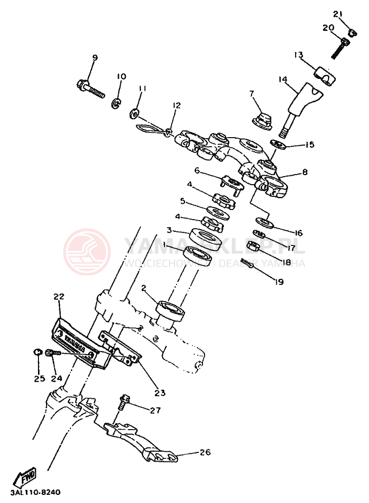 Schemat "Półki zawieszenia" do Yamaha XV750 VIRAGO