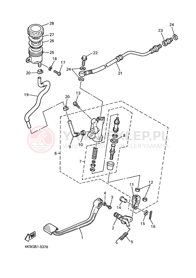Schemat "CYLINDER MASTER" do Yamaha XJ900S DIVERSION