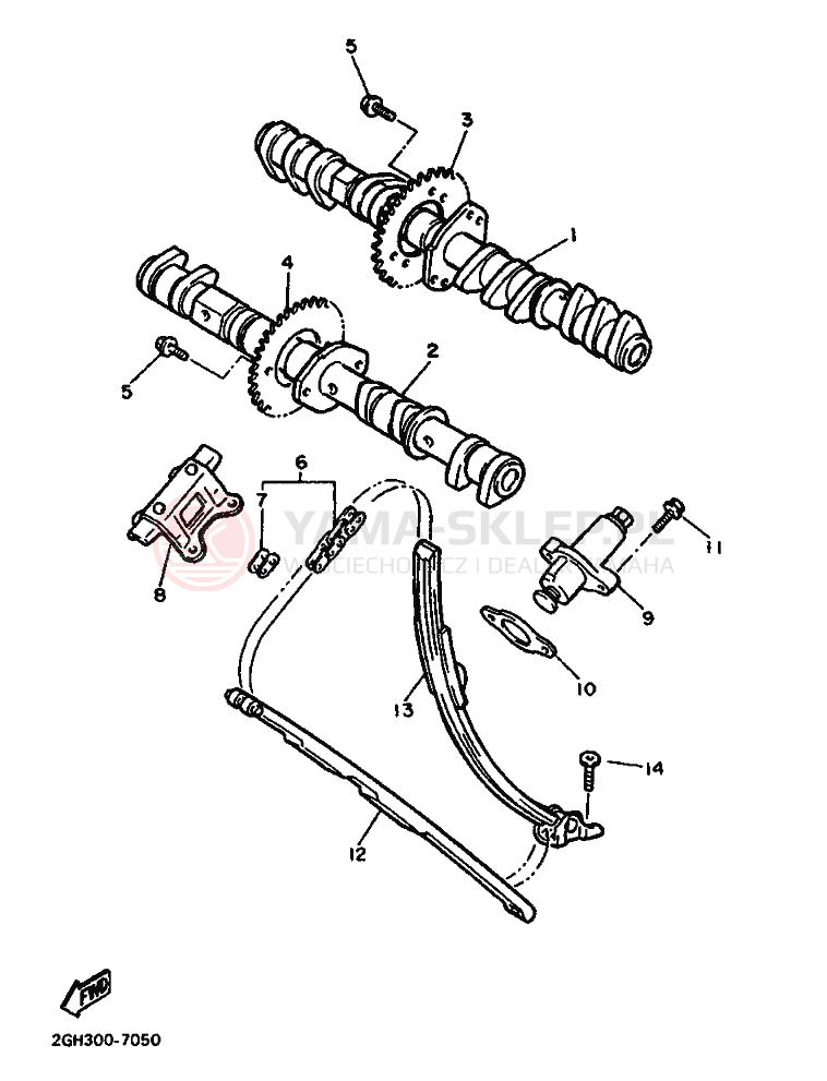 Schemat "Wałek rozrządu" do Yamaha FZR1000