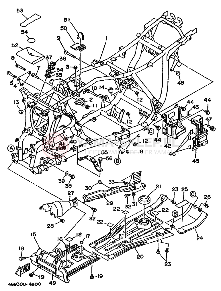 Schemat "rama" do Yamaha KODIAK 400