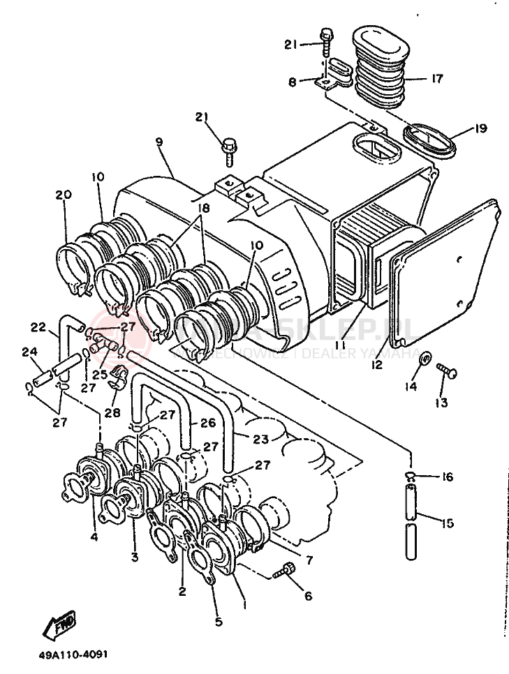 Schemat "Wtrysk paliwa" do Yamaha XJ600