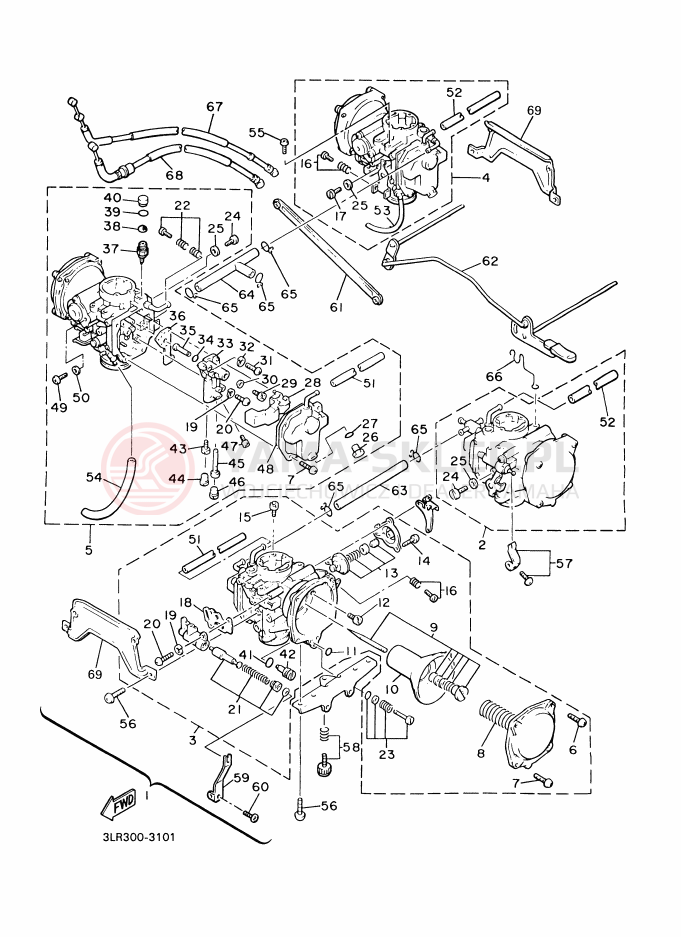 Schemat "Gaźnik" do Yamaha VMX12 VMX12F VMAX