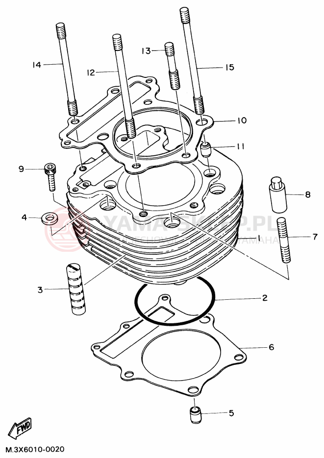 Schemat "cylinder" do Yamaha SR400