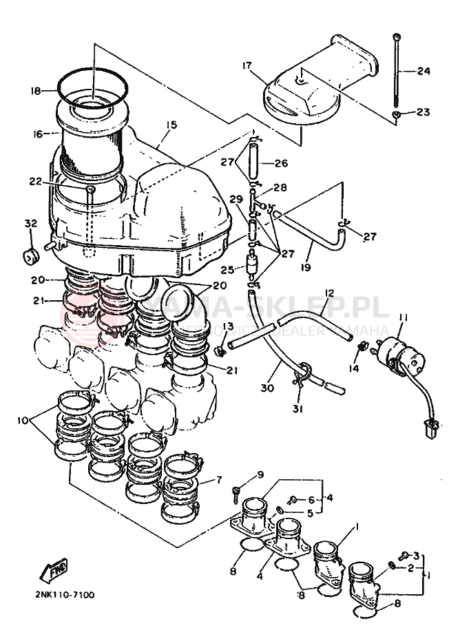 Schemat "Wtrysk paliwa" do Yamaha FZR750R