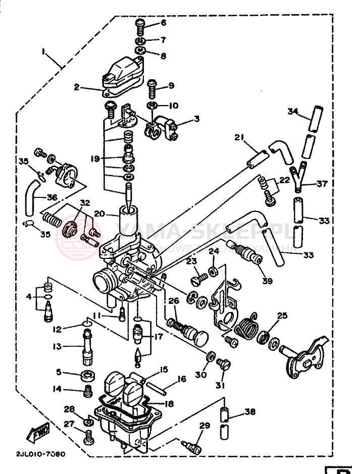 Schemat "Gaźnik" do Yamaha TW200E