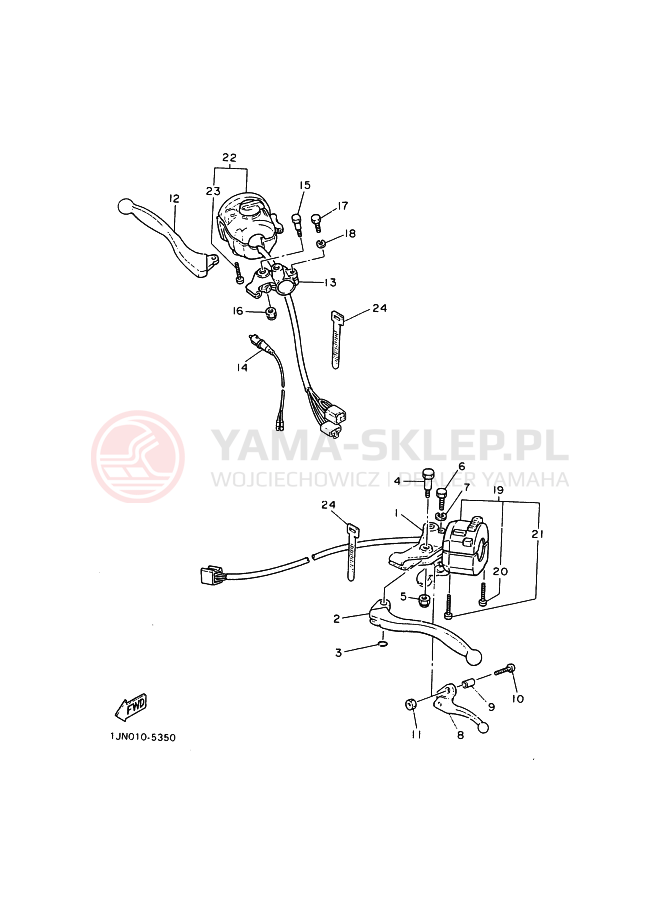 Schemat "Kierownica i osprzęt" do Yamaha SR400 SR400C