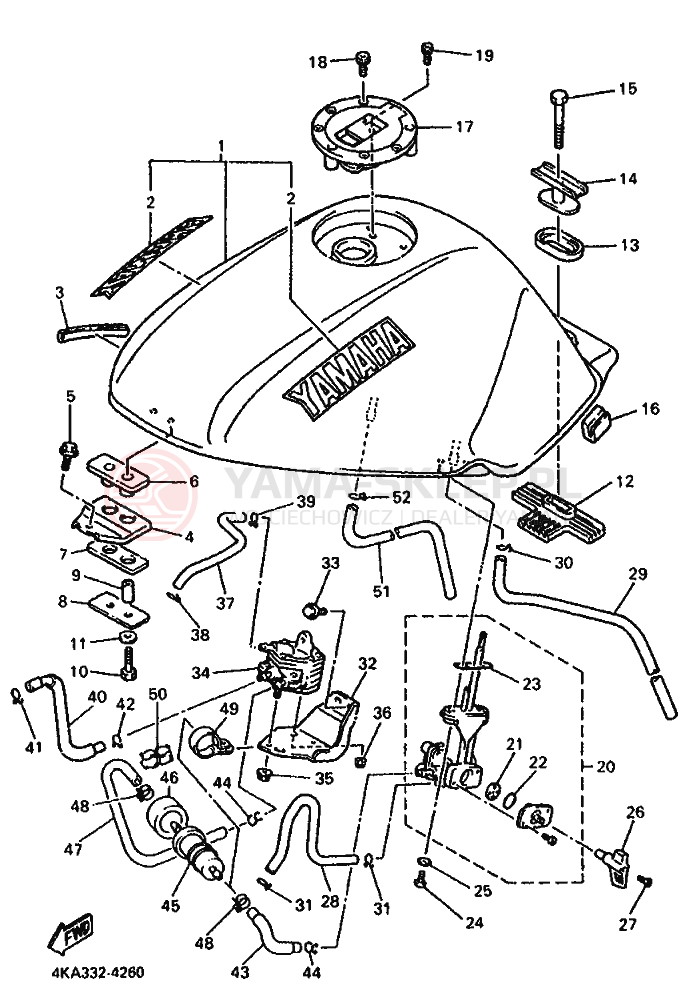 Schemat "zbiornik paliwa" do Yamaha XJ600N