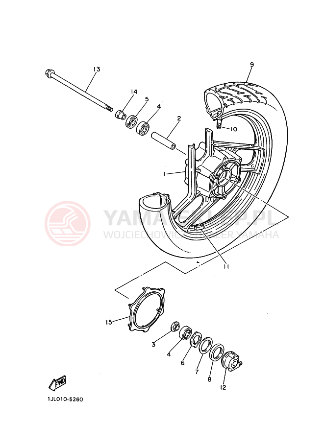 Schemat "Koło przód" do Yamaha SRX400