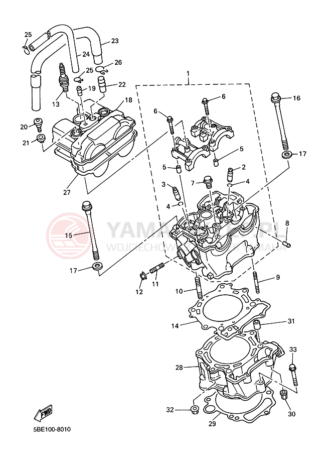 Schemat "cylinder" do Yamaha WR400F