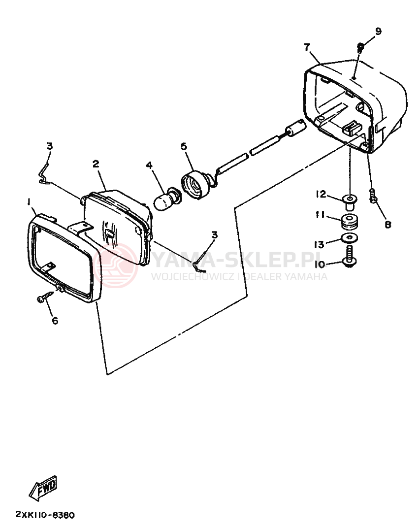 Schemat "Lampa przód" do Yamaha WARRIOR