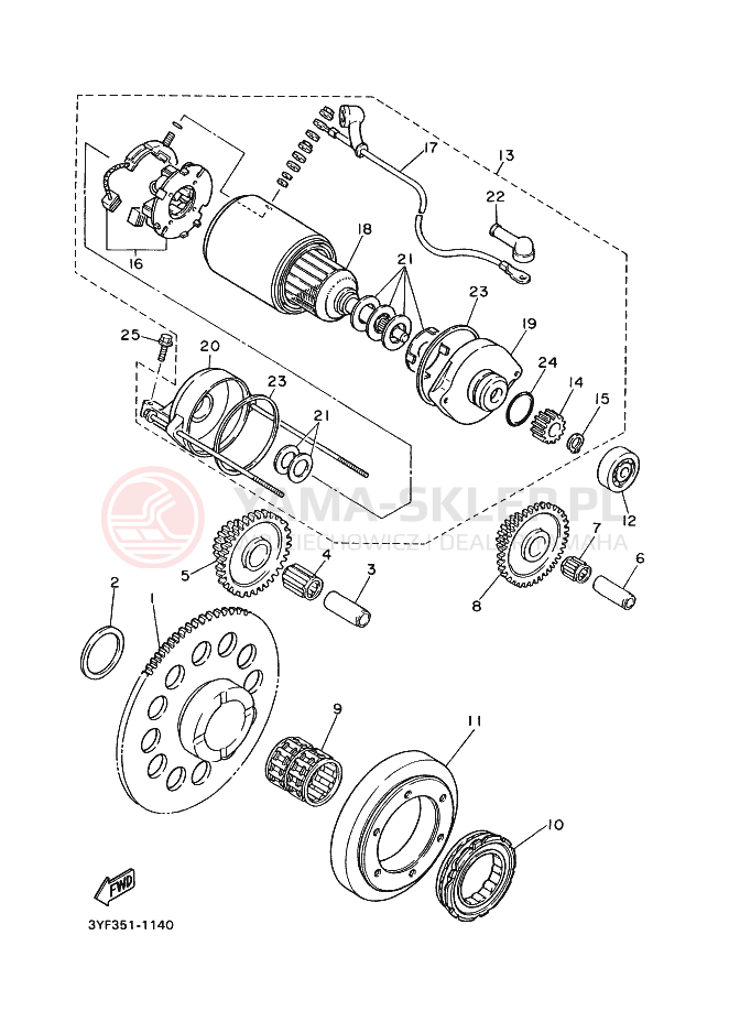 Schemat "rozrusznik" do Yamaha XTZ660