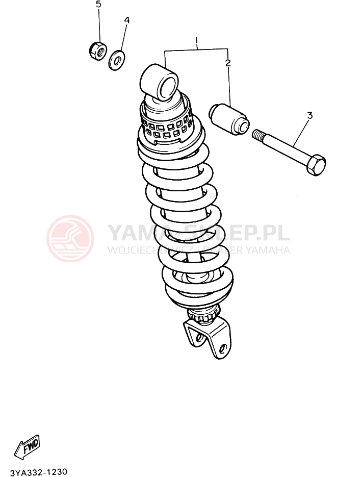 Schemat "zawieszenie tył" do Yamaha FJ1200