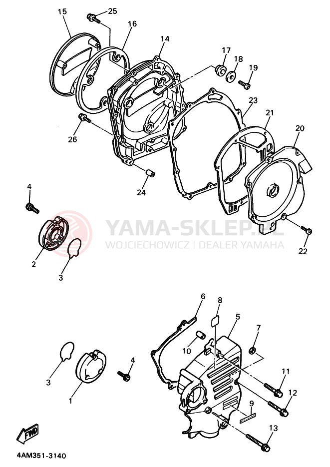 Schemat "Pokrywa silnika" do Yamaha FZX750