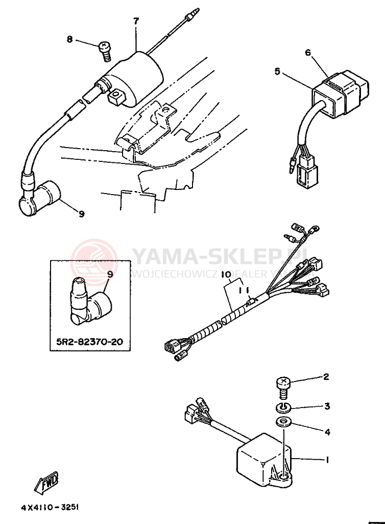 Schemat "układ elektryczny" do Yamaha PW50S