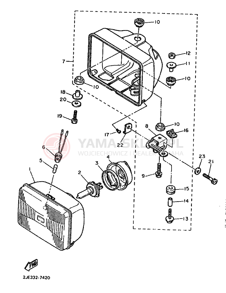 Schemat "Lampa przód" do Yamaha FZX750