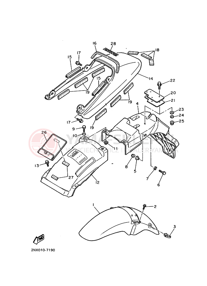 Schemat "błotnik" do Yamaha SRX400