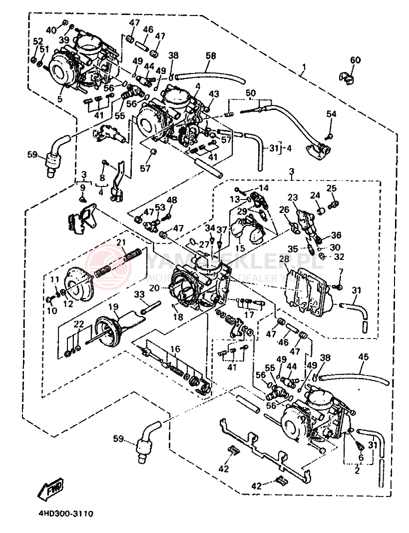 Schemat "Gaźnik" do Yamaha YZF750R