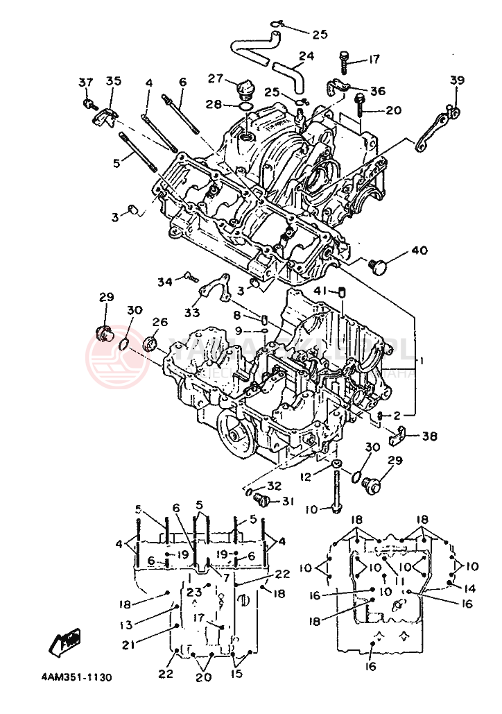 Schemat "Pokrywa silnika" do Yamaha FZX750