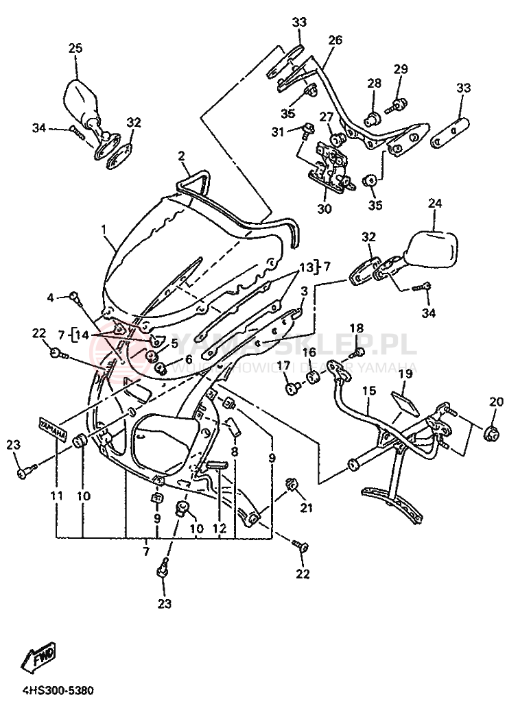 Schemat "elementy nadwozia" do Yamaha YZF750SP