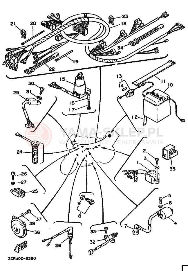 Schemat "układ elektryczny" do Yamaha YSR80