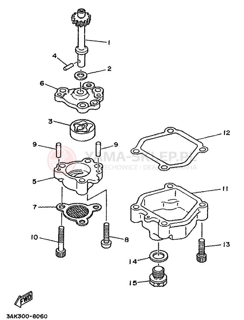 Schemat "Pompa olejowa" do Yamaha TZ250