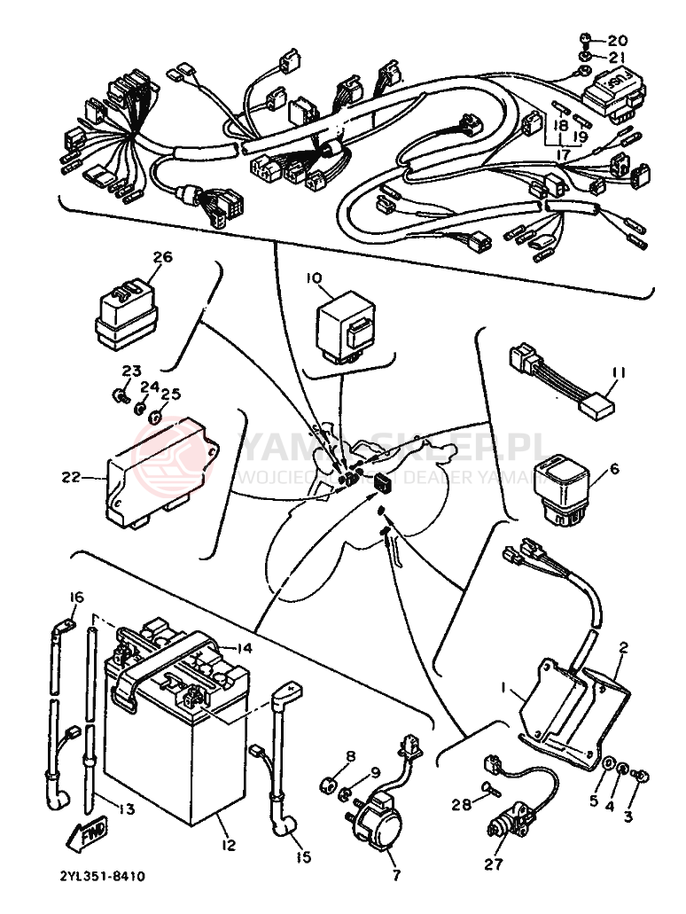 Schemat "układ elektryczny" do Yamaha XV535 VIRAGO