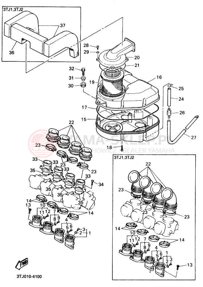 Schemat "Wtrysk paliwa" do Yamaha FZR400RR-SP