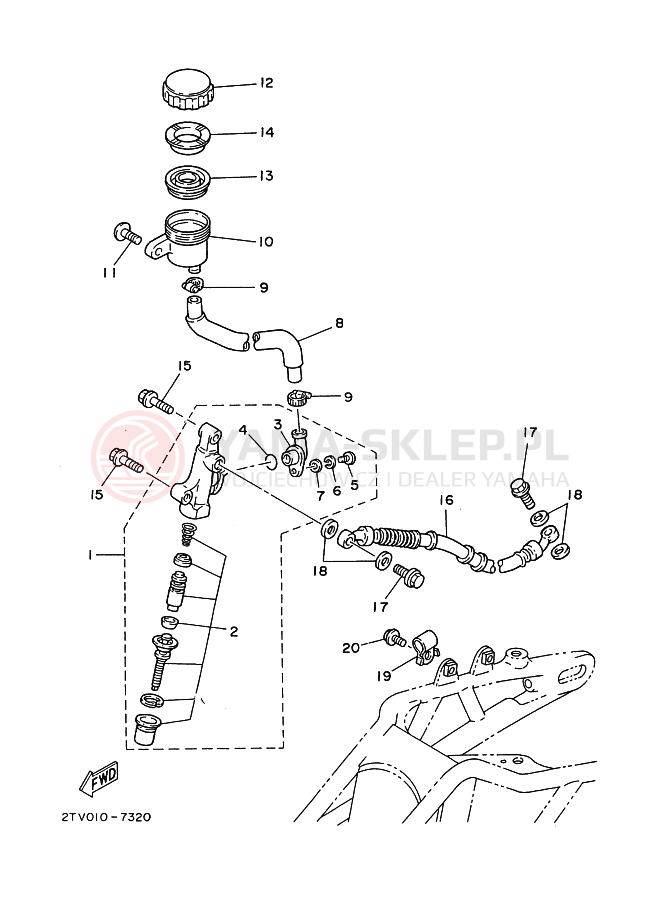 Schemat "Pompa hamulcowa tył" do Yamaha SDR