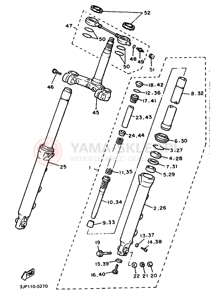 Schemat "Amortyzatory przód" do Yamaha VMX12 VMAX