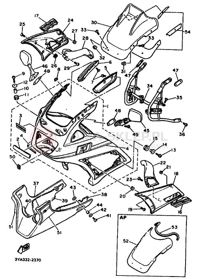 Schemat "elementy nadwozia" do Yamaha FJ1200