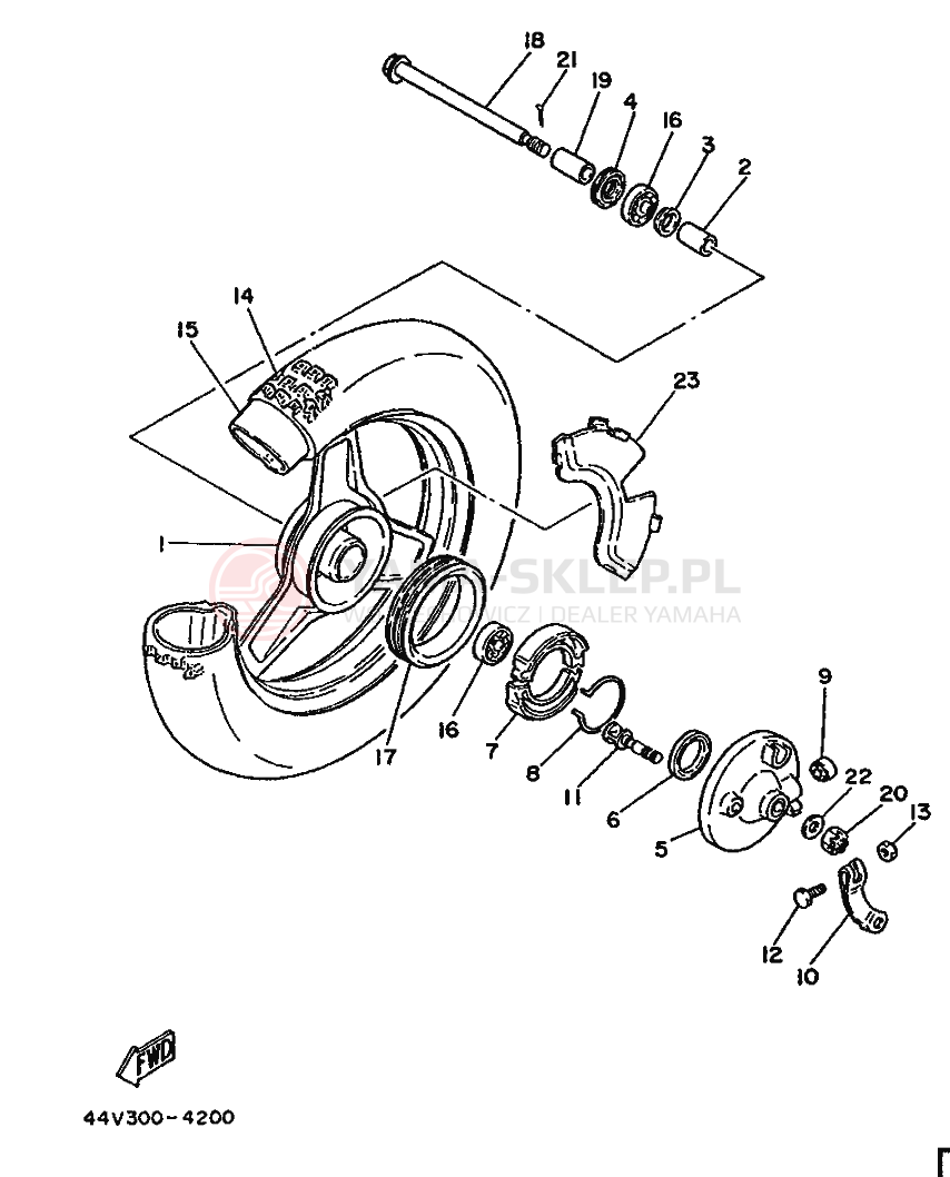 Schemat "Koło przód" do Yamaha PW50S