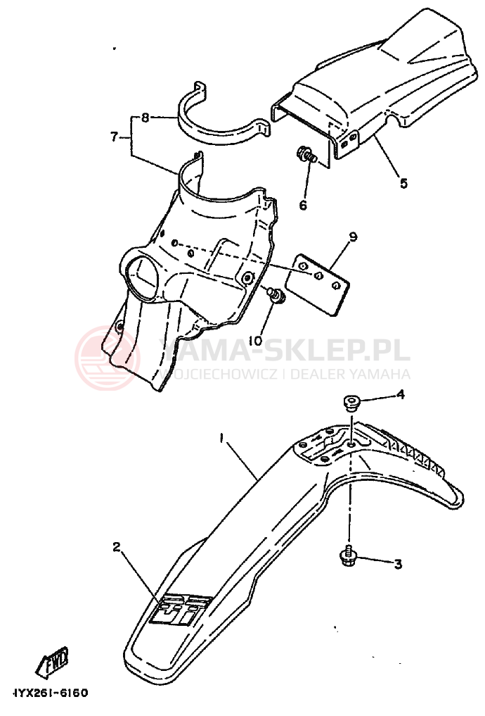 Schemat "błotnik" do Yamaha DT175 DT175B