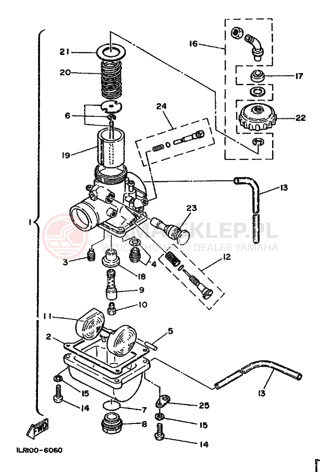 Schemat "Gaźnik" do Yamaha YZ80T