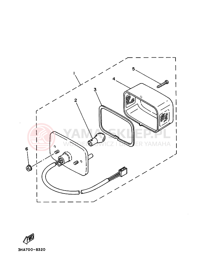 Schemat "lampa tył" do Yamaha AG100F