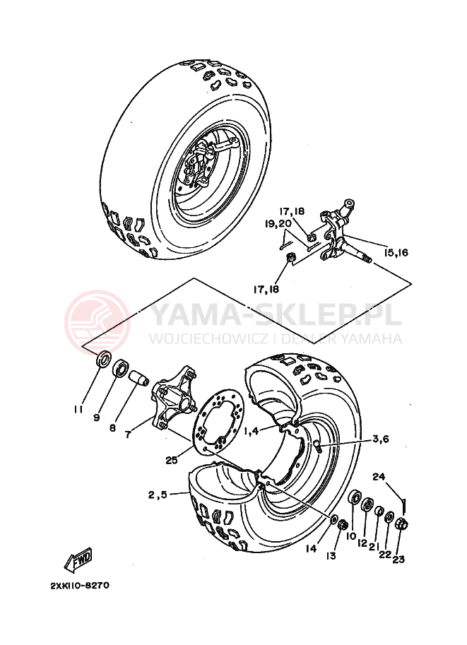 Schemat "Koło przód" do Yamaha WARRIOR