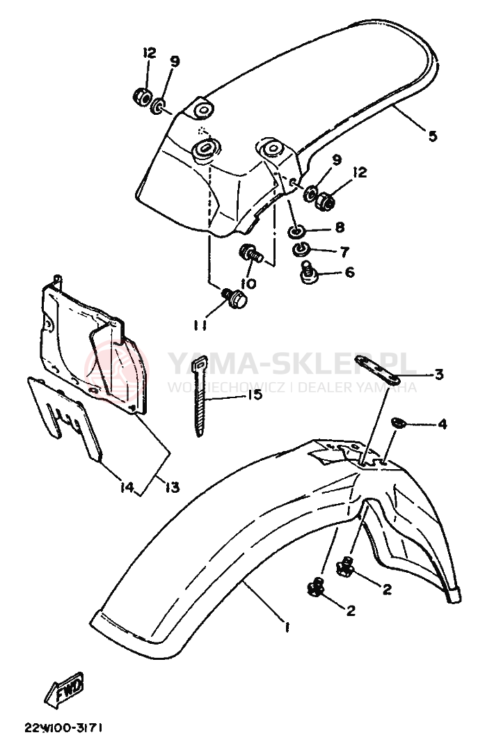 Schemat "błotnik" do Yamaha YZ80