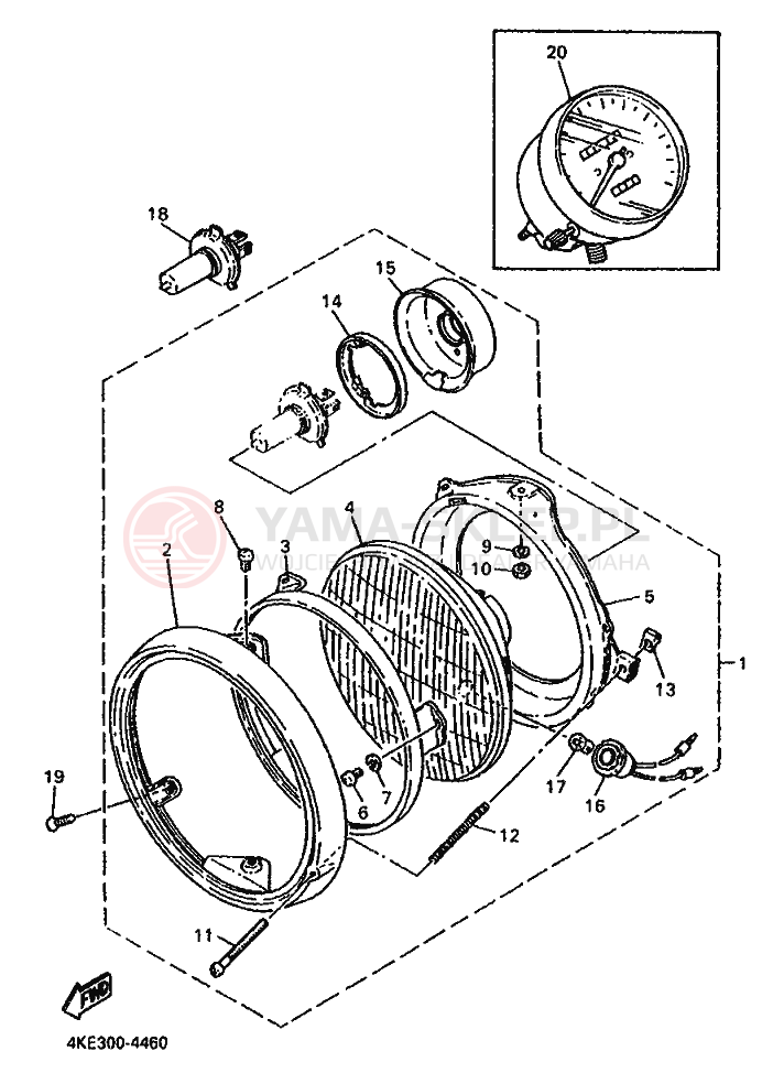 Schemat "układ elektryczny" do Yamaha XJ600N
