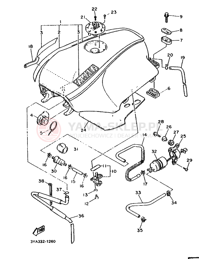 Schemat "zbiornik paliwa" do Yamaha FJ1200