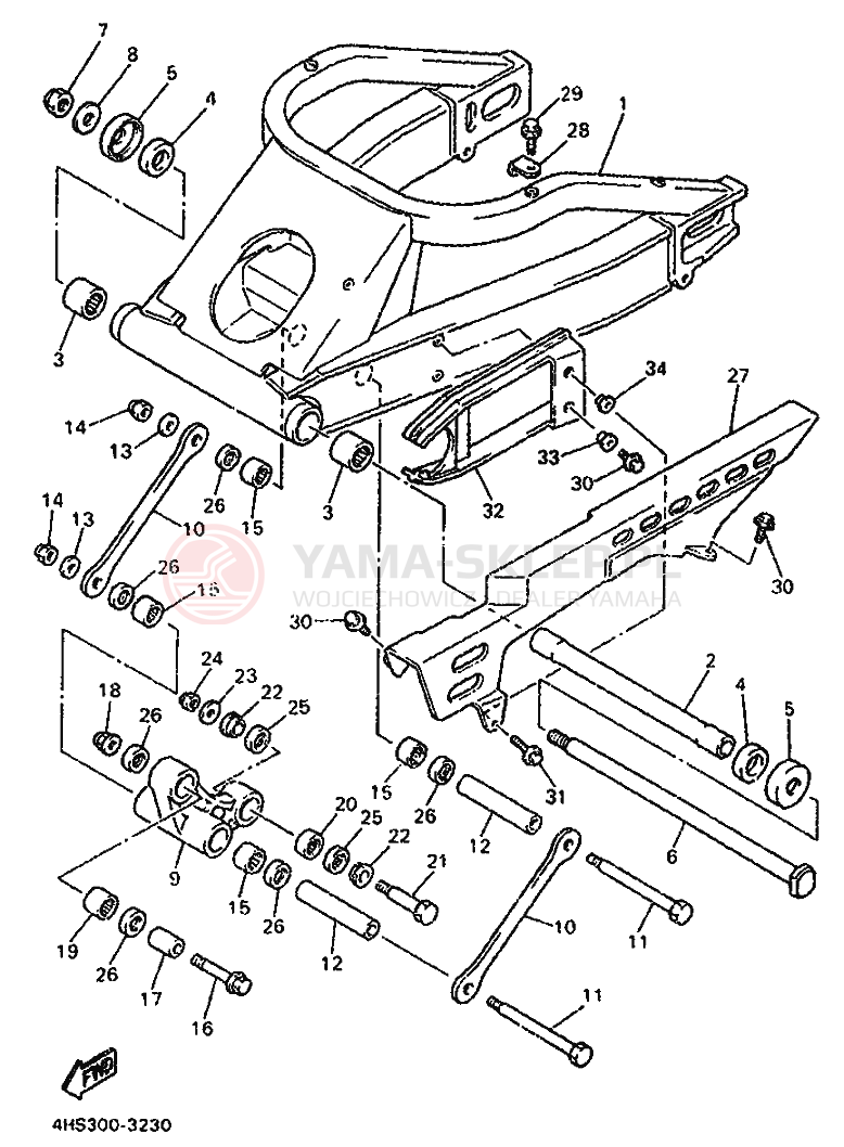Schemat "wahacz" do Yamaha YZF750SP