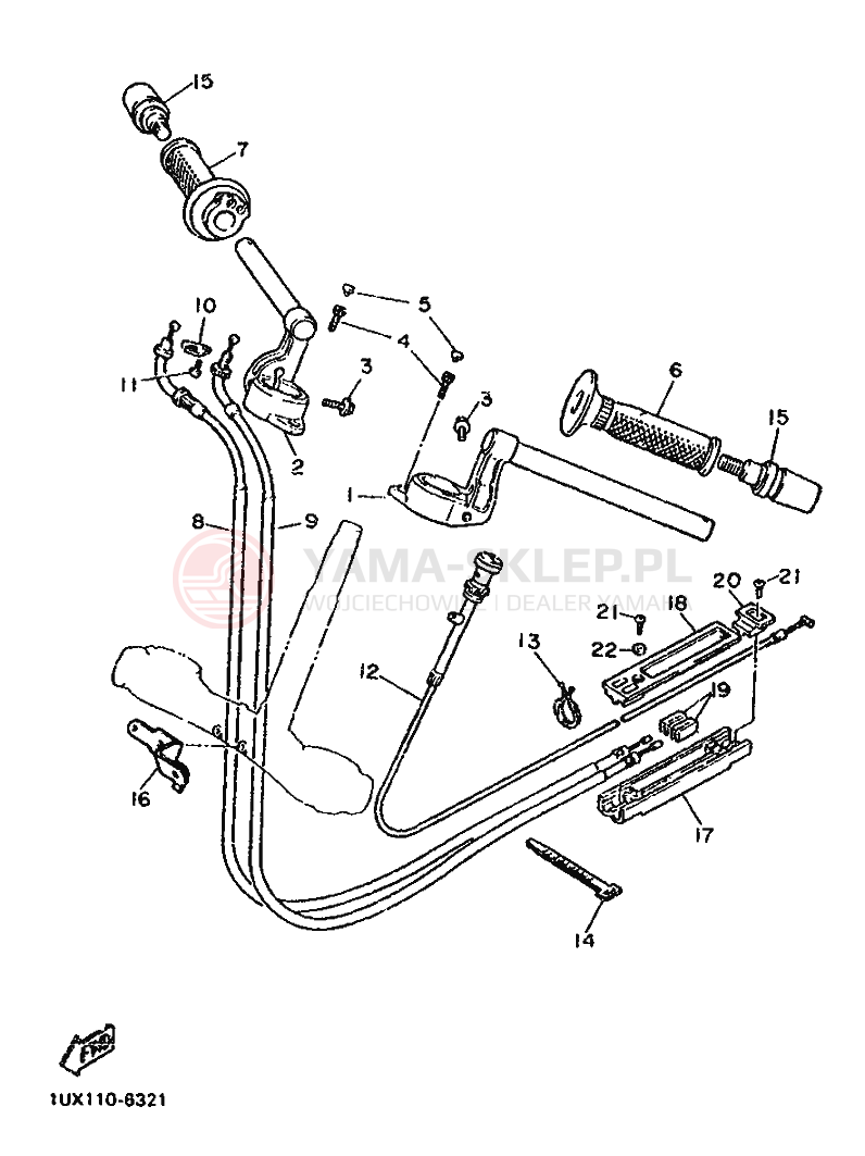 Schemat "Kierownica i osprzęt" do Yamaha FJ1200U