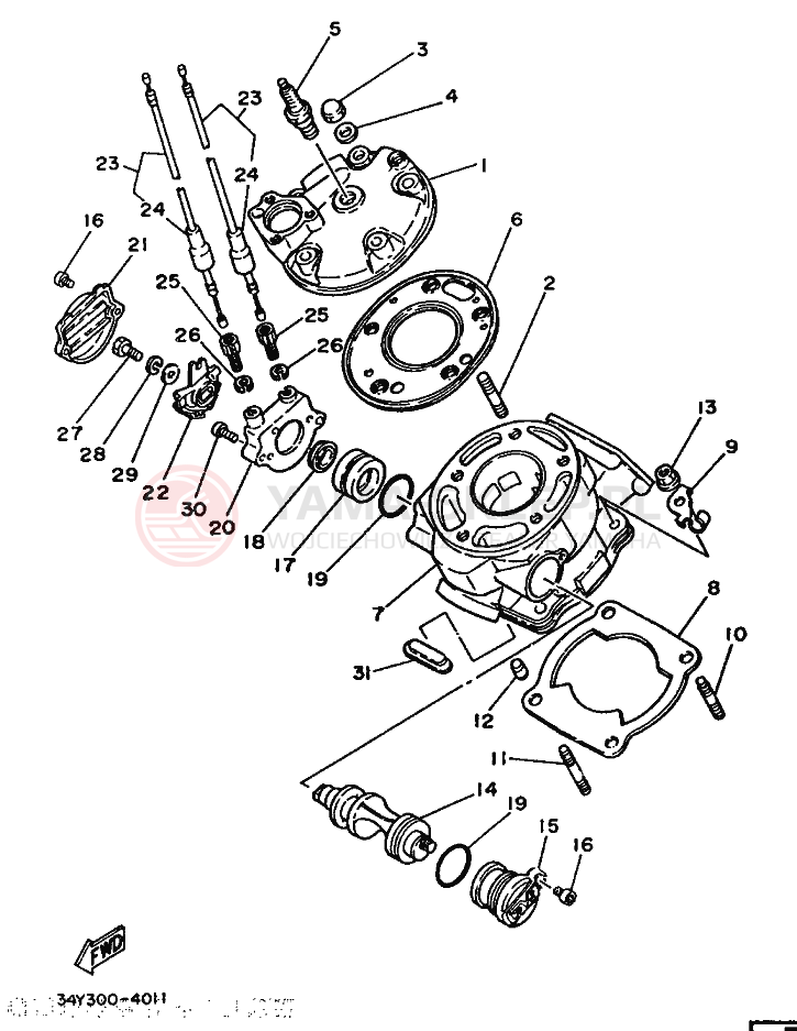 Schemat "cylinder" do Yamaha DT125