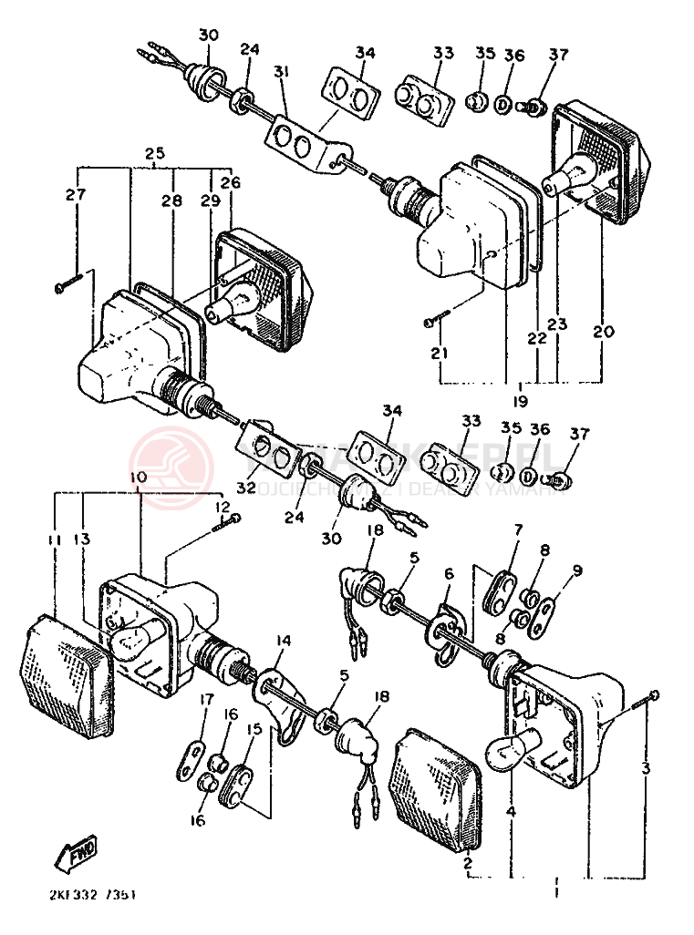 Schemat "kierunkowskazy" do Yamaha XT600