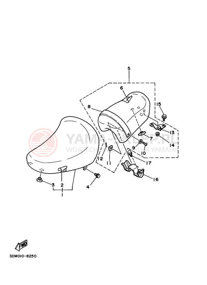 Schemat "siedzenie" do Yamaha XV250 VIRAGO