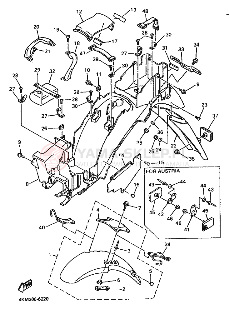 Schemat "błotnik" do Yamaha XJ900S DIVERSION