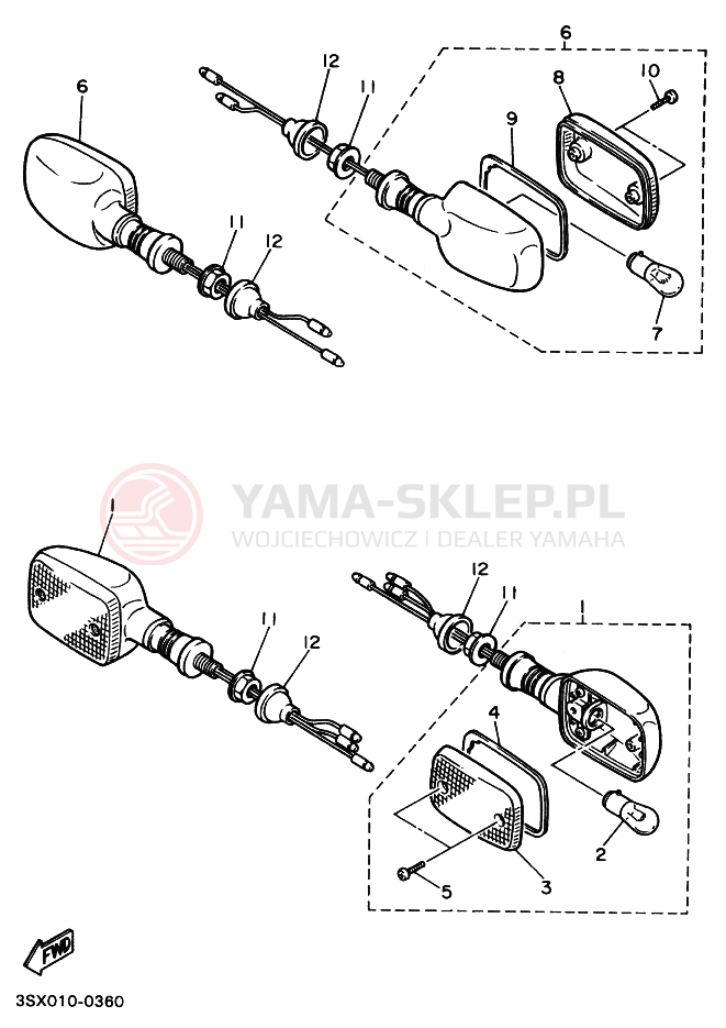 Schemat "kierunkowskazy" do Yamaha SRX400