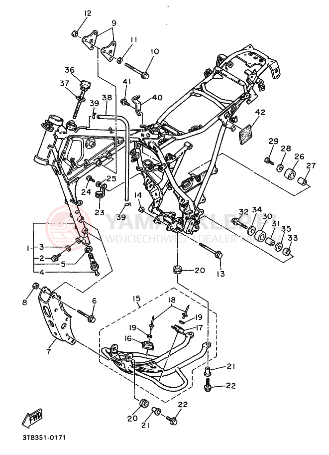 rama do XT600 (fioletowo-biały)